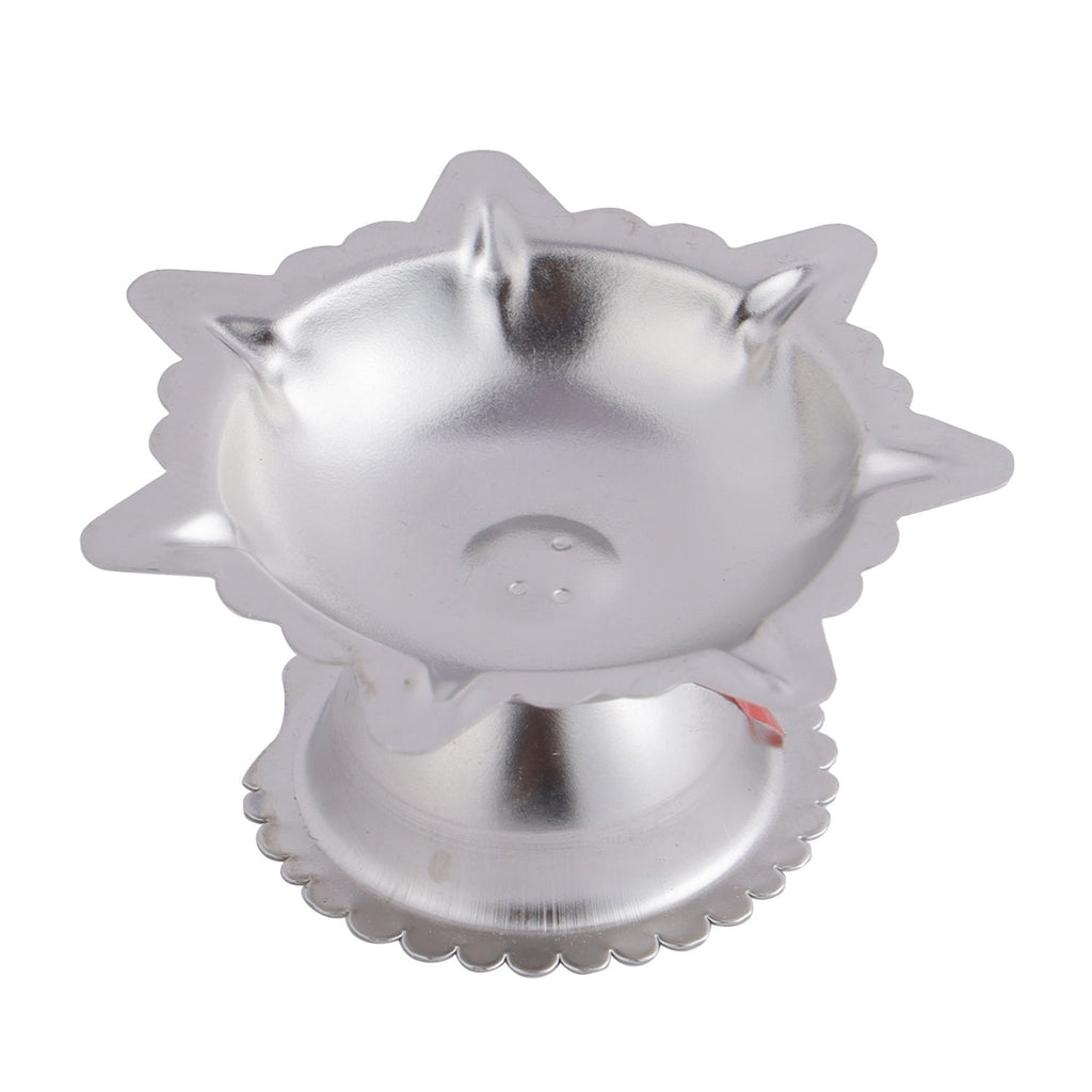Stainless Steel 7 Wati Puja Diya, Saptawati Deepak, 5 x 3 cm