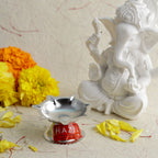 Stainless Steel 7 Wati Puja Diya, Saptawati Deepak, 5 x 3 cm