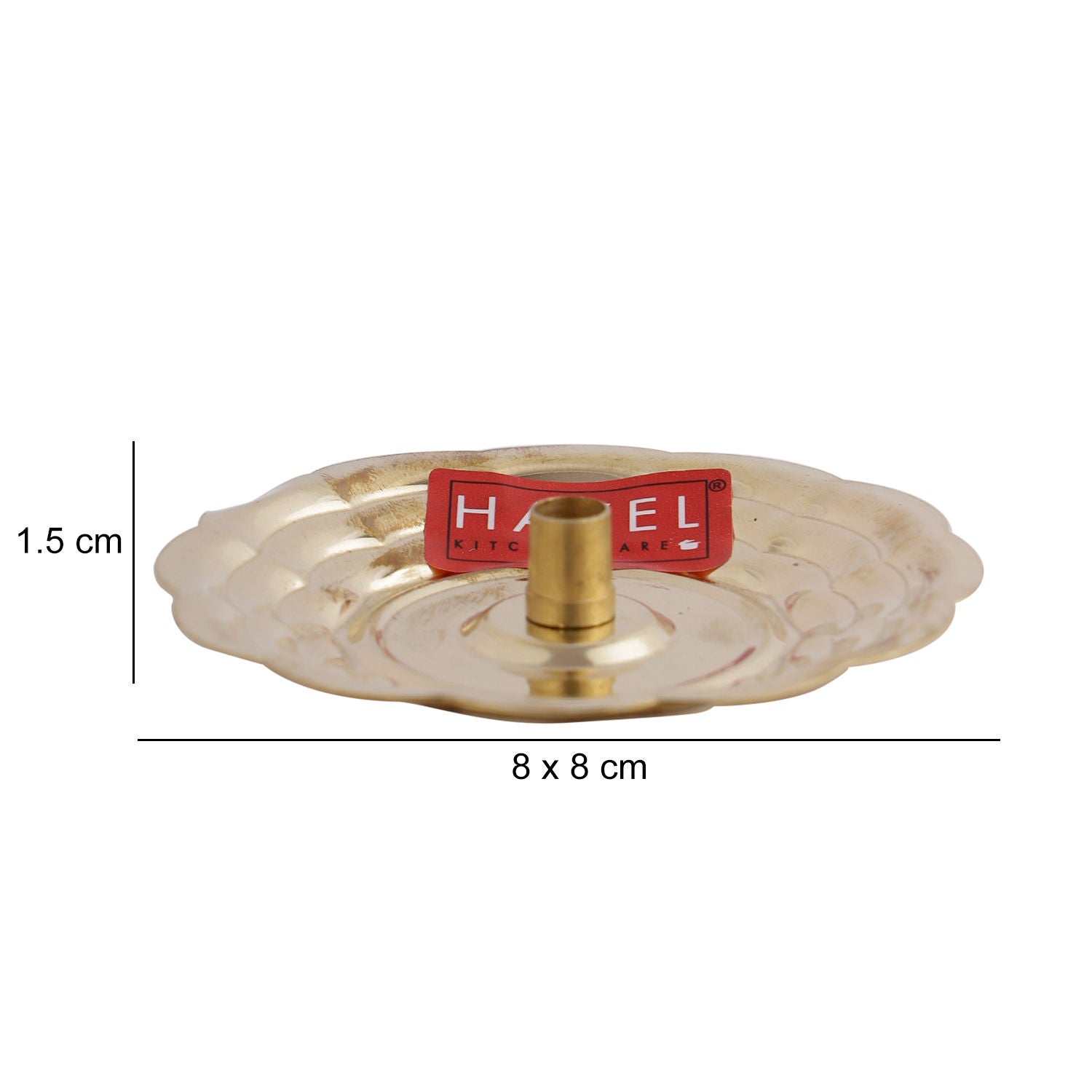 Brass Dhoop Stand for Puja, Incense Stick Holder with Ash Catcher, 8 cm