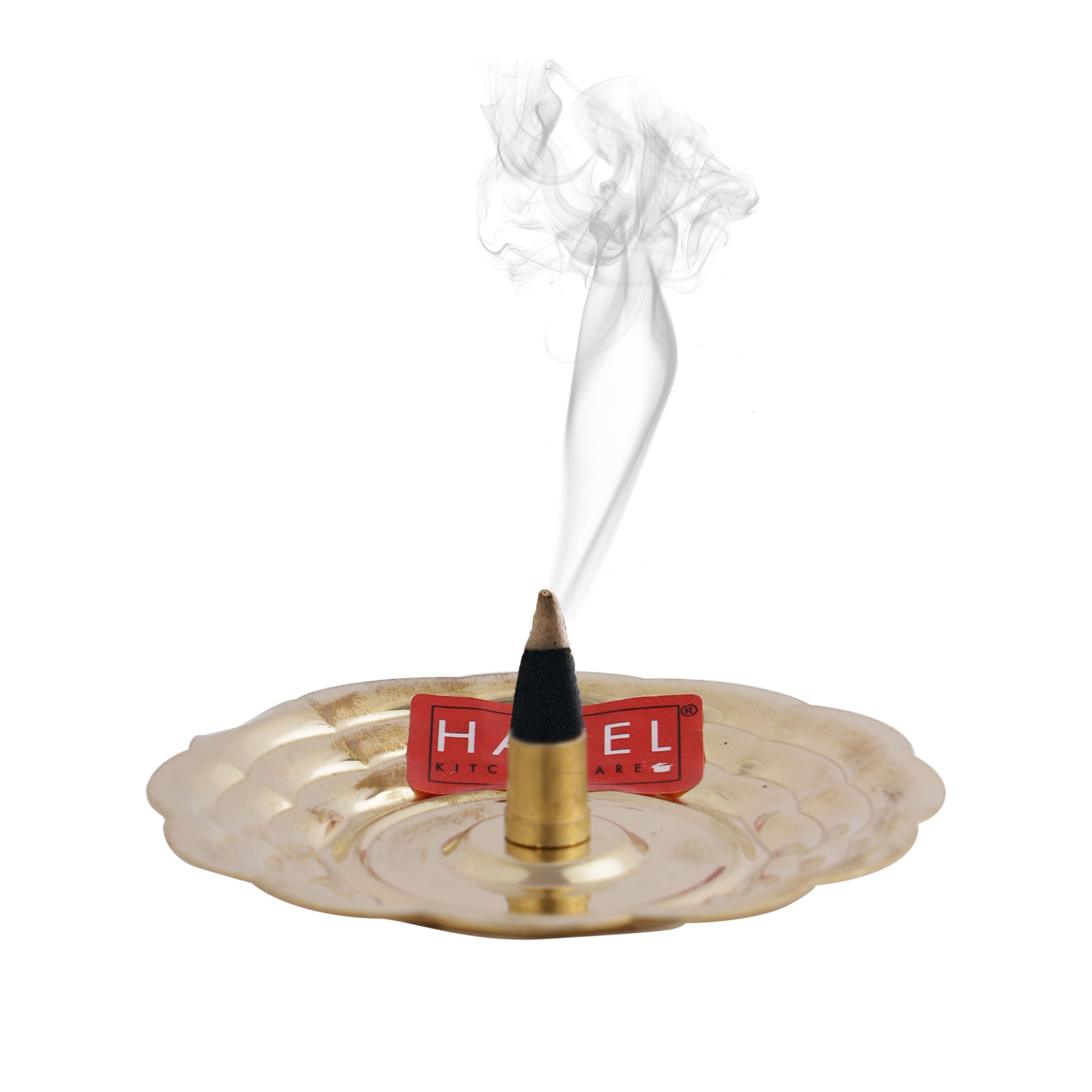 Brass Dhoop Stand for Puja, Incense Stick Holder with Ash Catcher, 8 cm