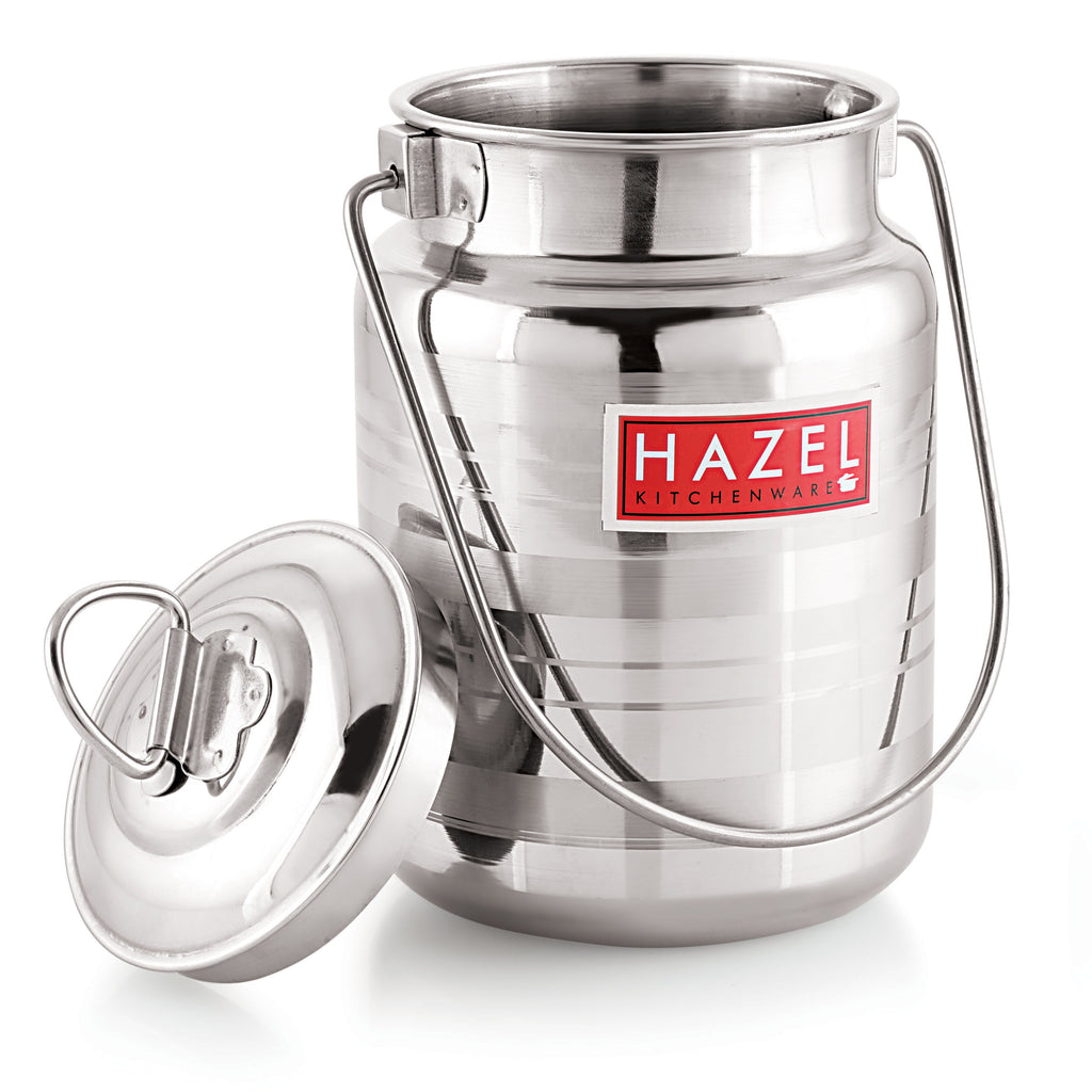 Stainless Steel Multipurpose Oil Ghee Milk Container, 5000 ml, Silver