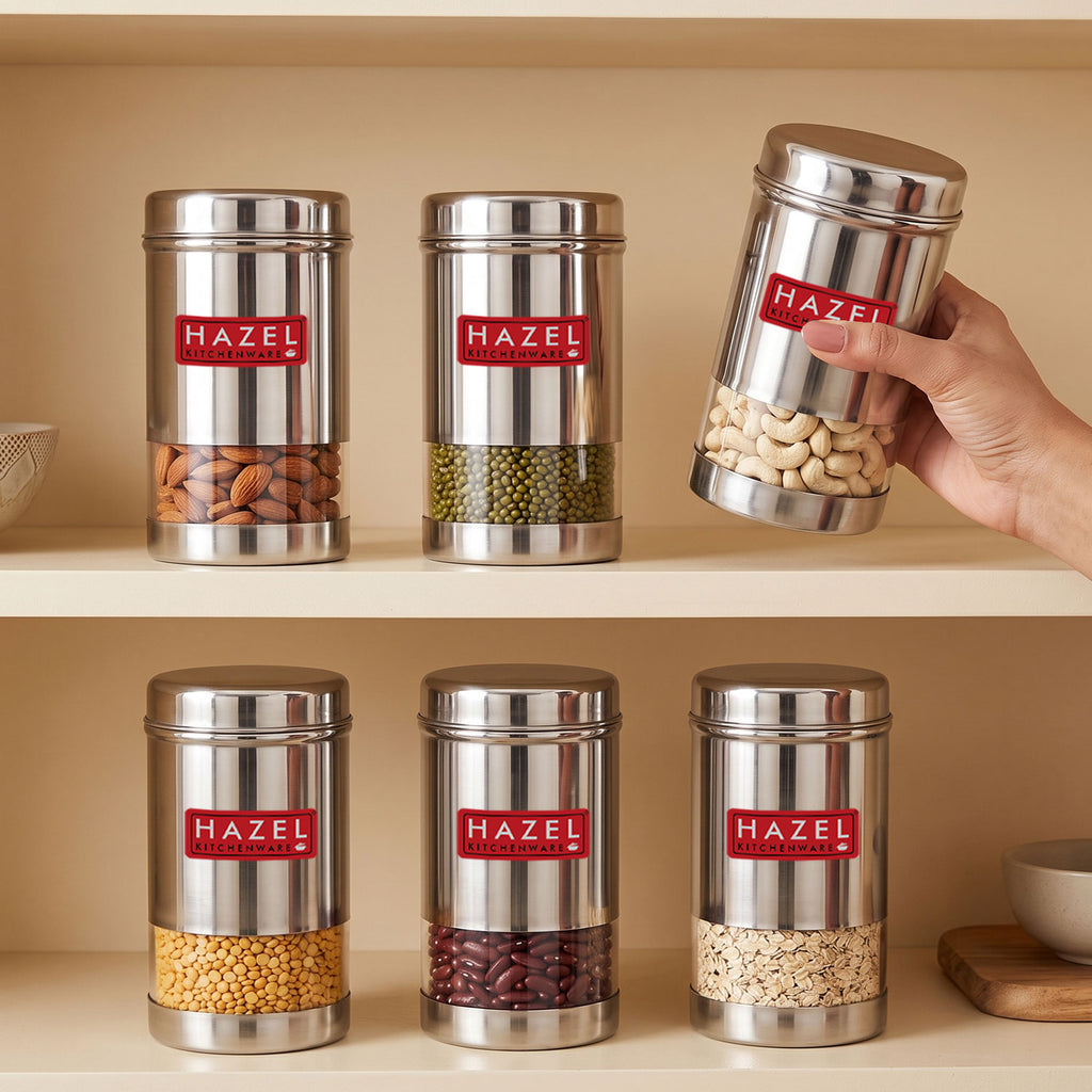 Stainless Steel Airtight Storage Container, See-Through, 400 ML