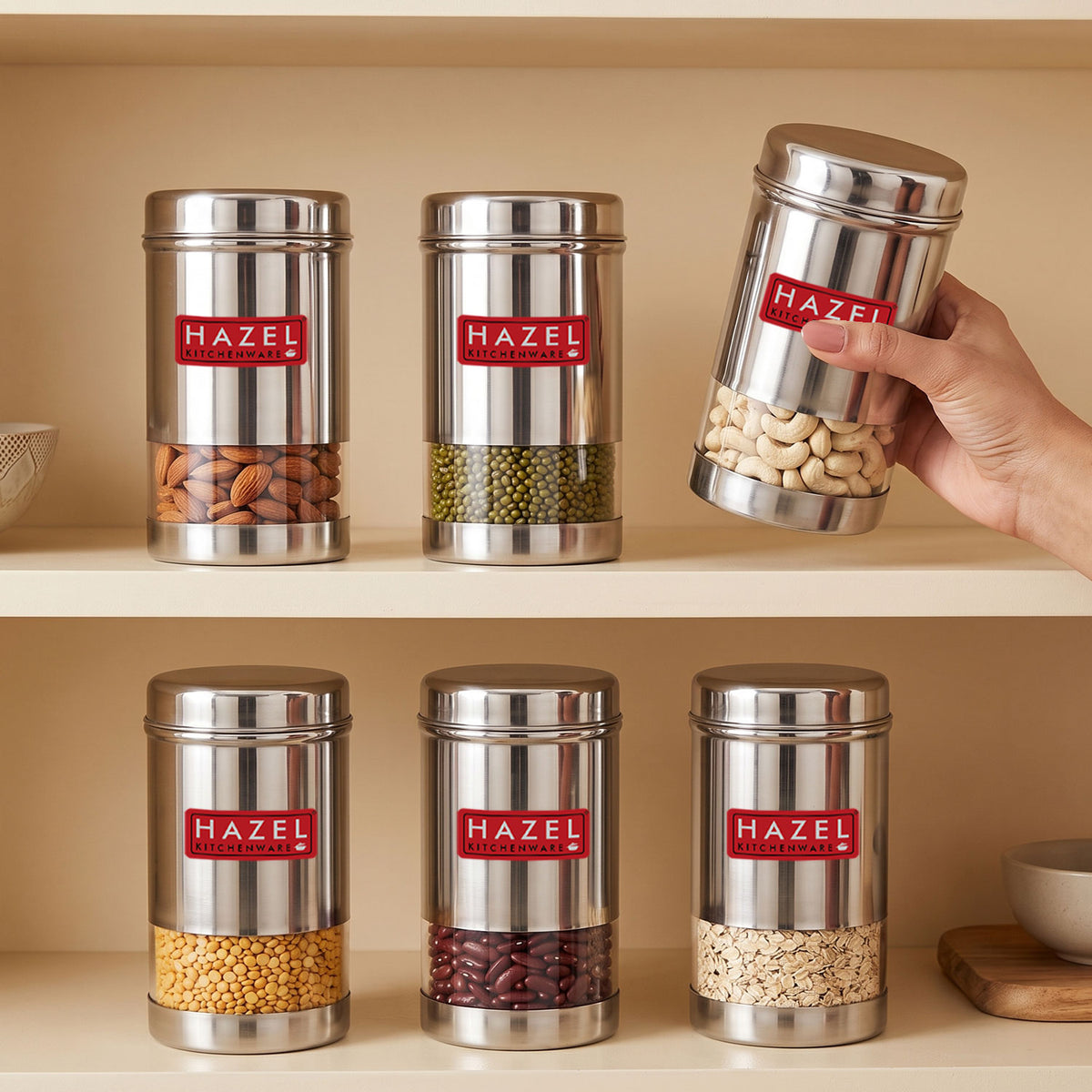 Stainless Steel Airtight Storage Container, See-Through, 400 ML