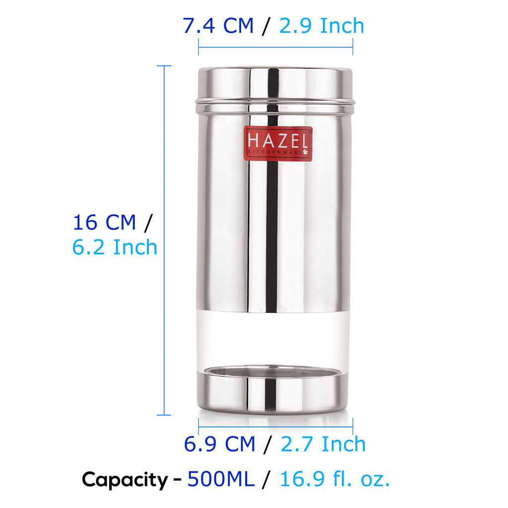 Stainless Steel See Through Storage Container 500 ml, Fridge Kitchen Box