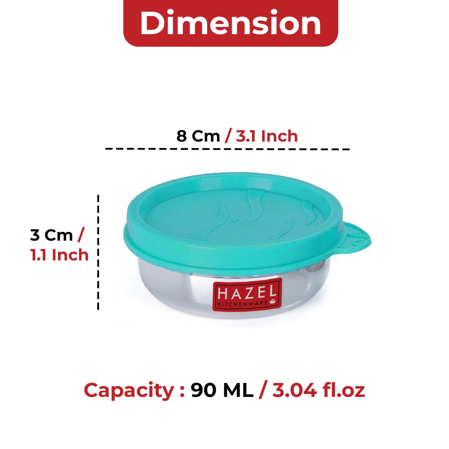 Mini Stainless Steel Airtight Container – 90 ML