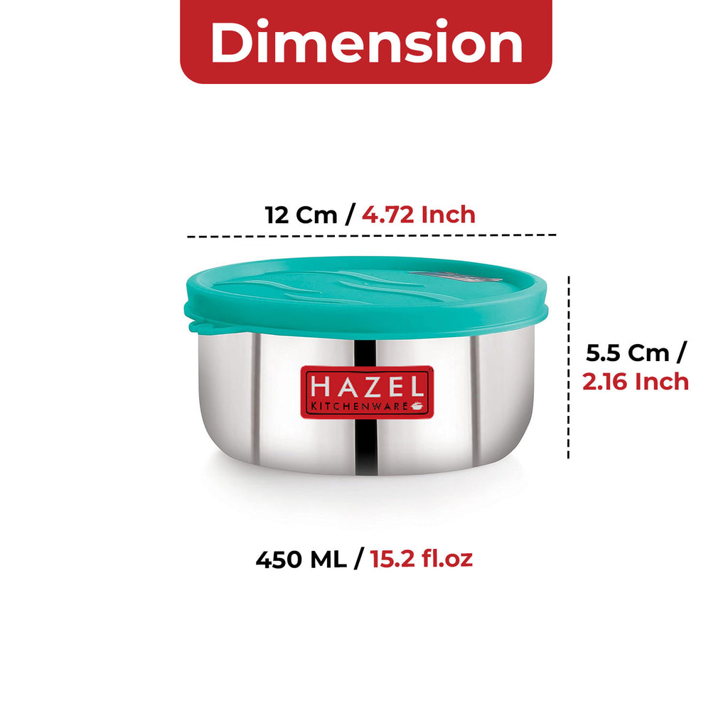 Stainless Steel Airtight Storage Container with measurement markings for its dimensions