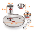 Stainless Steel Kids Dinner Set, Baby Plate, Bowl, Glass & Spoon
