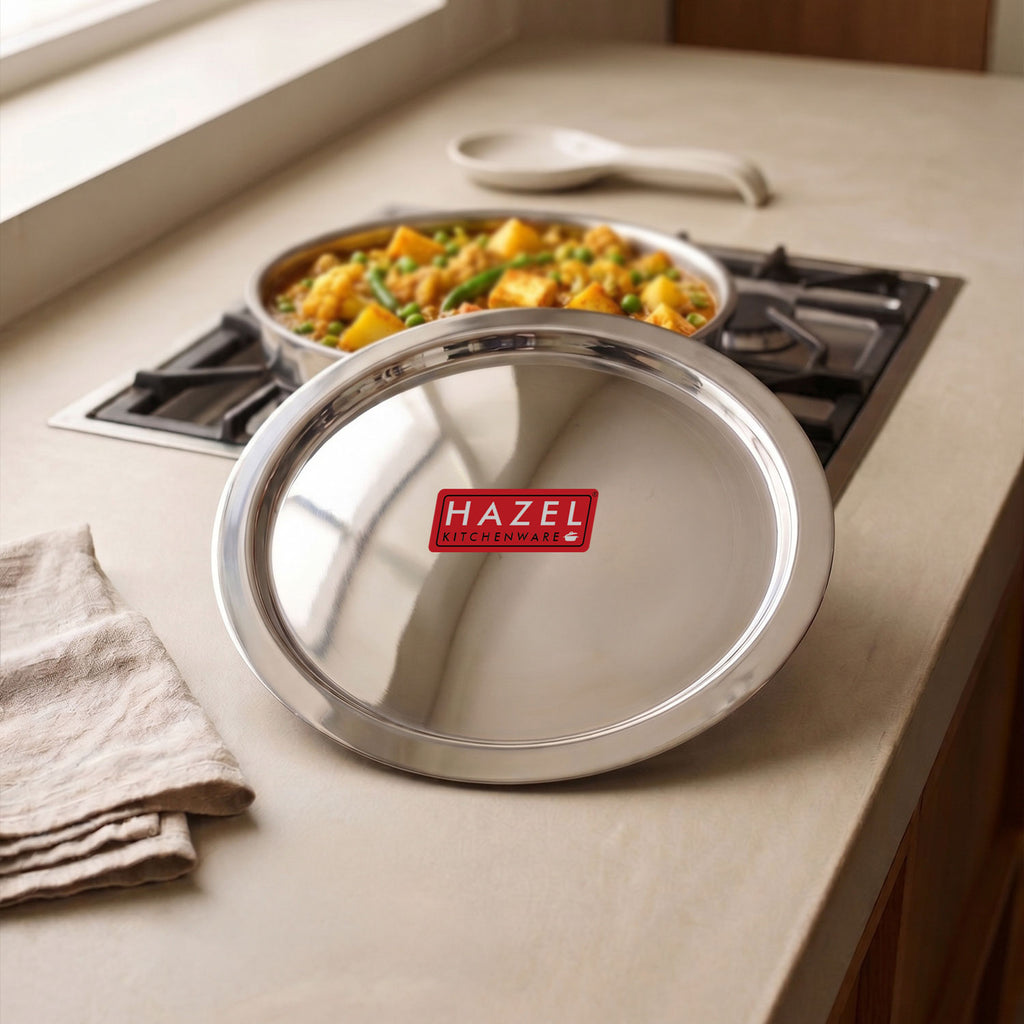Stainless Steel Lid for Kadhai, Urli, Tope Cover, 24.7 Cm