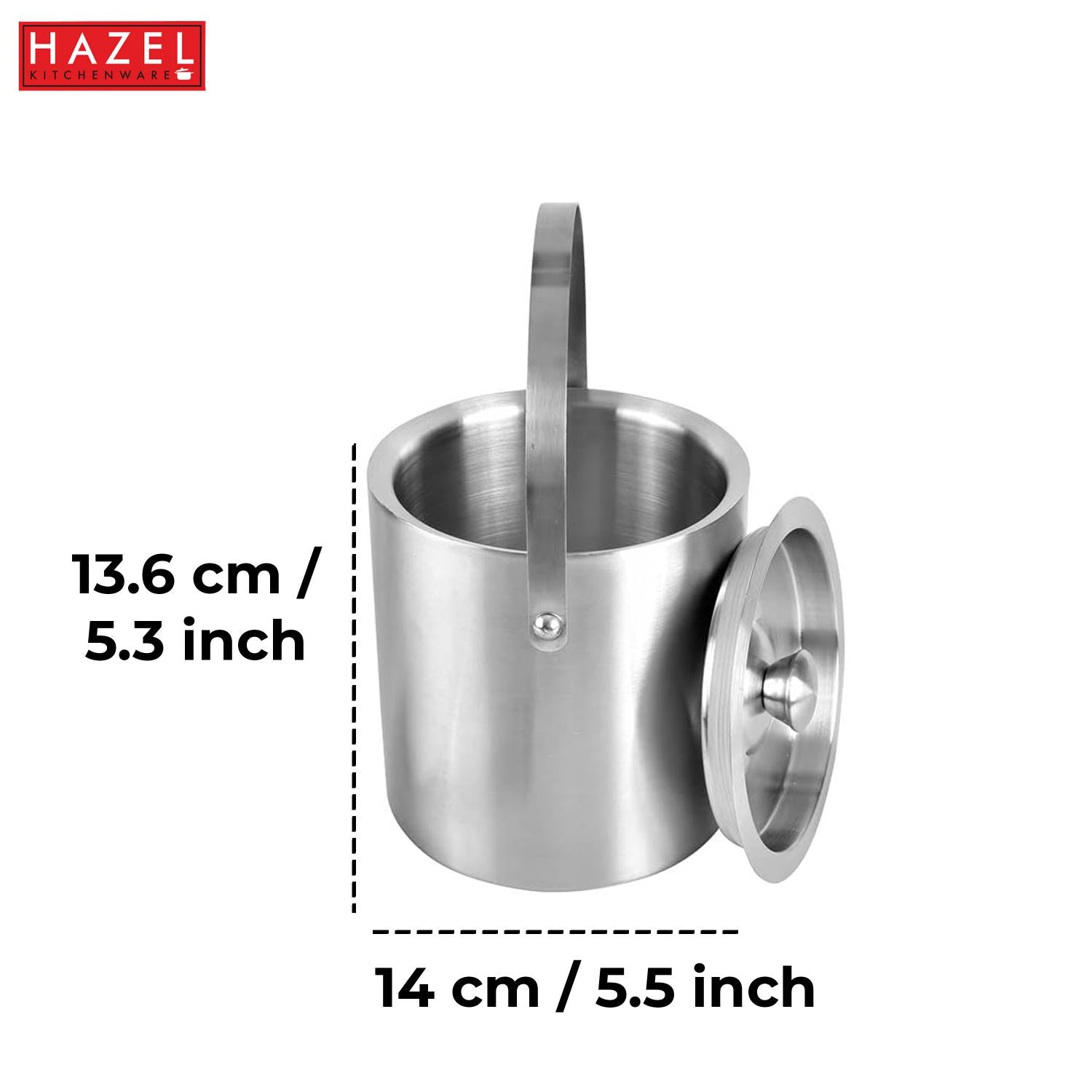 Stainless Steel Ice Bucket with Handle, Beer & Wine Chiller, 1100 ml