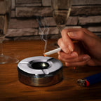 Stainless Steel Ashtray with Lid, Windproof Cigarette Ash Tray