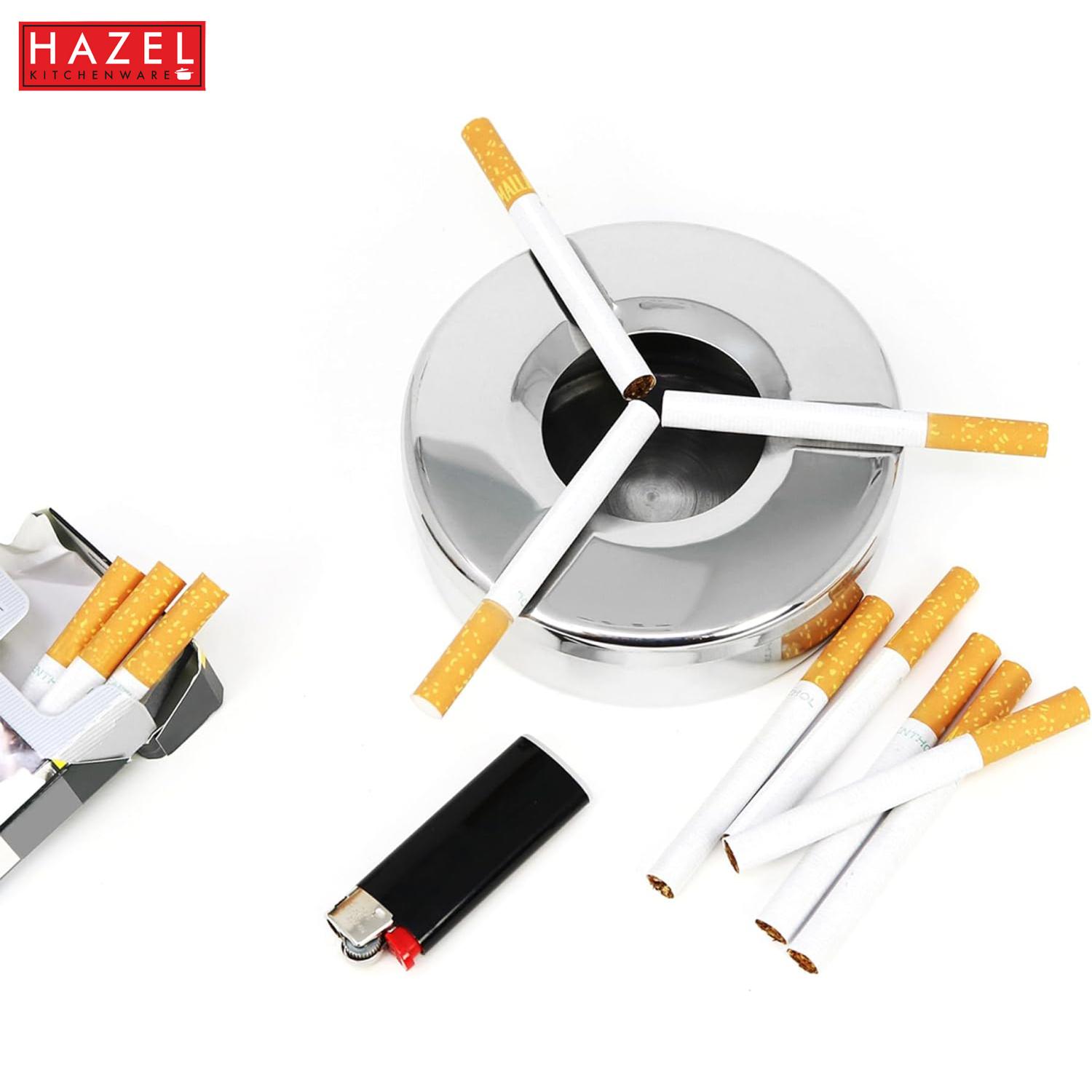 Stainless Steel Ashtray with Lid, Windproof Cigarette Ash Tray