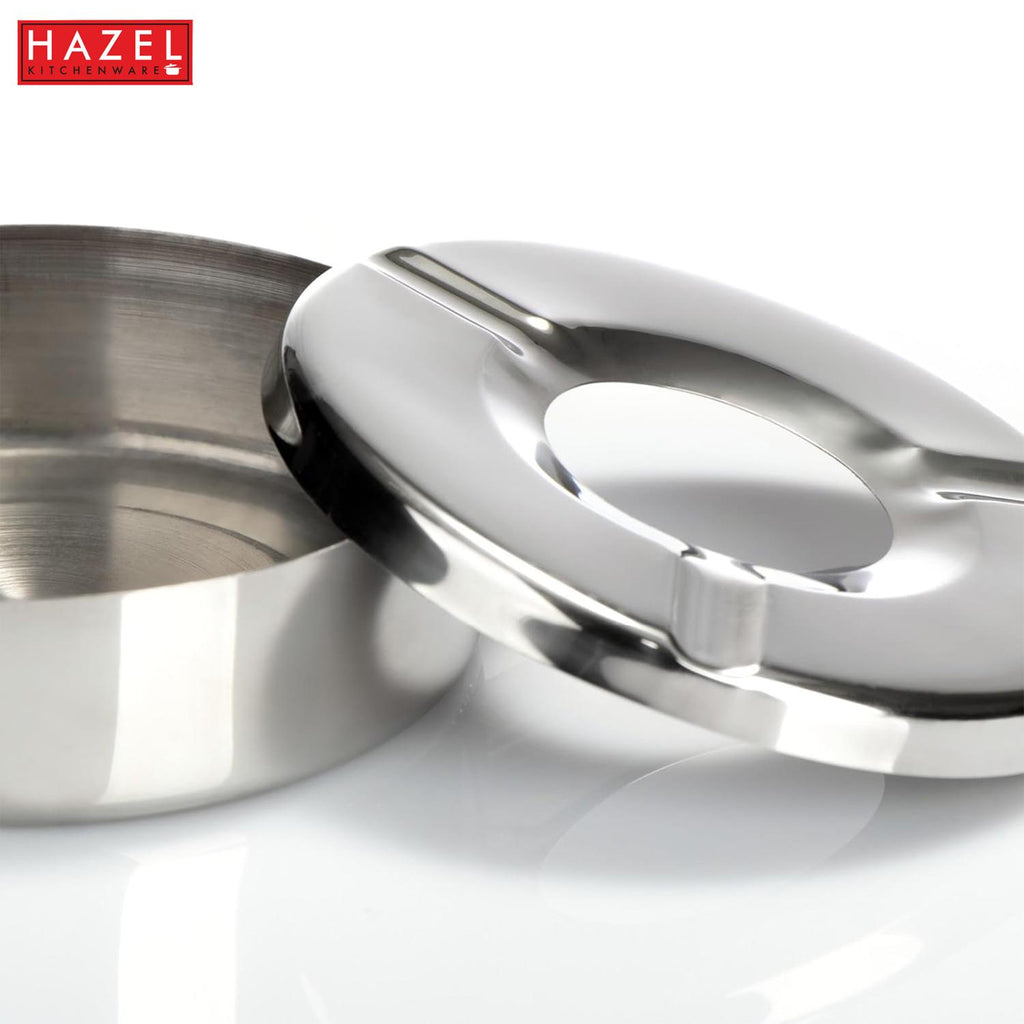 Stainless Steel Ashtray with Lid, Windproof Cigarette Ash Tray