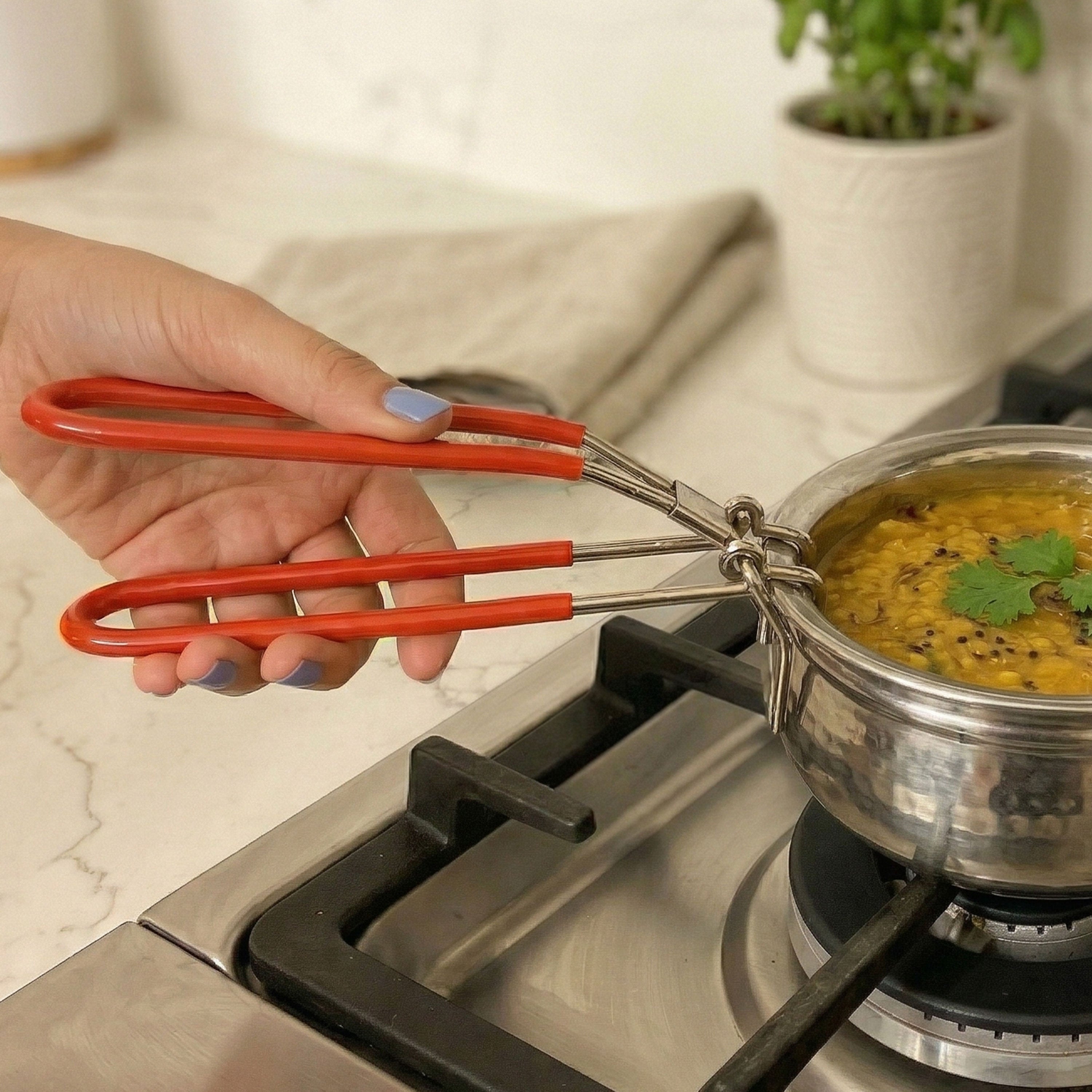 Stainless Steel Pakad Tongs (Pakkad/Chimta)