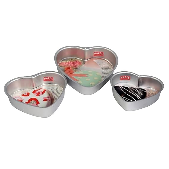Aluminium Heart Shape Cake Mould Set of 3 - 500g, 750g, 1 kg