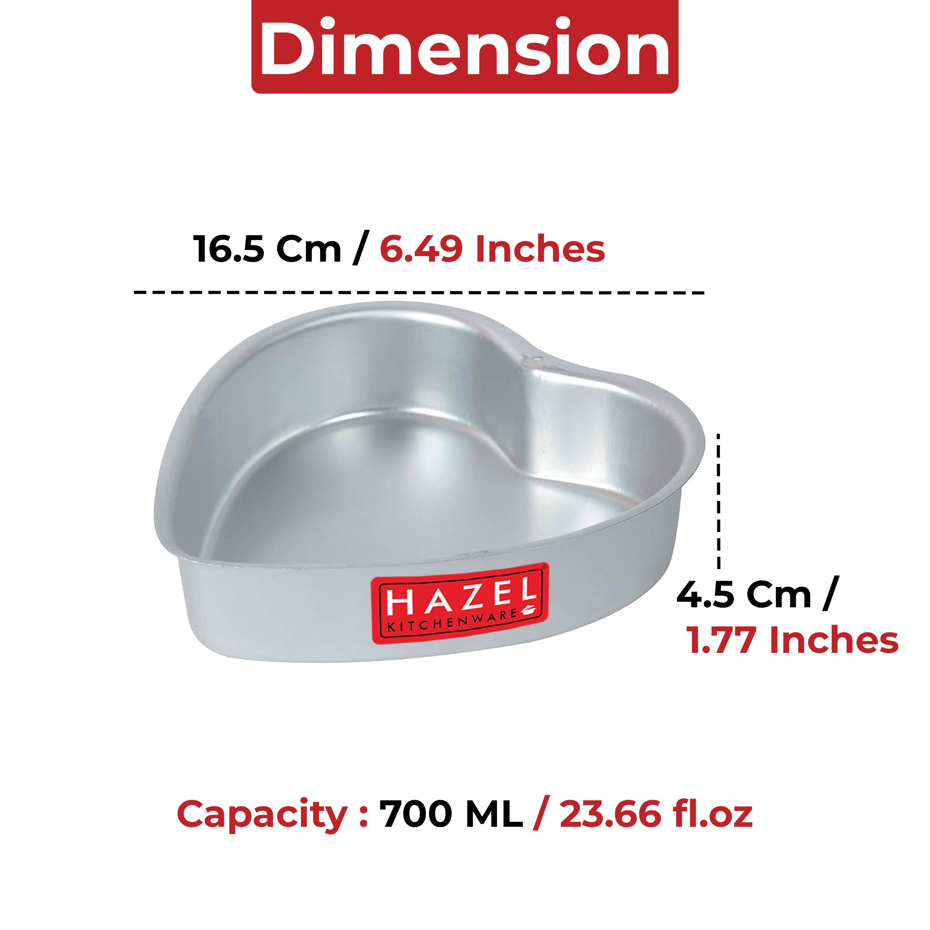 Aluminium Heart Shape Cake Mould, Small