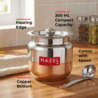 Stainless Steel Copper Bottom Oil & Ghee Container with Spoon – 300 ML