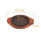 Sizzling Brownie Sizzler Plate / Tray with Wodden Base Round, 6 inch