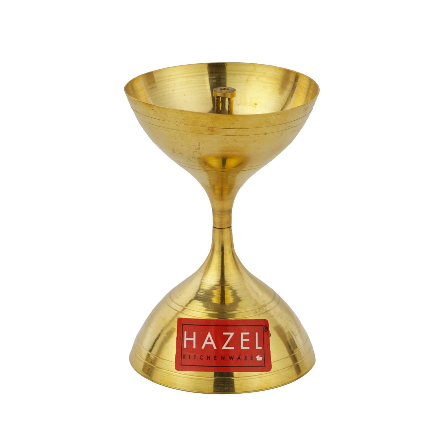 Nanda Deep Brass Diya Oil Lamp Pooja, Small, Golden
