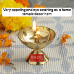 Payali Brass Diya Oil Lamp, Large, Golden