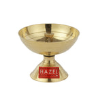 Payali Brass Diya Oil Lamp, Large, Golden