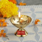 Payali Brass Diya Oil Lamp, Large, Golden
