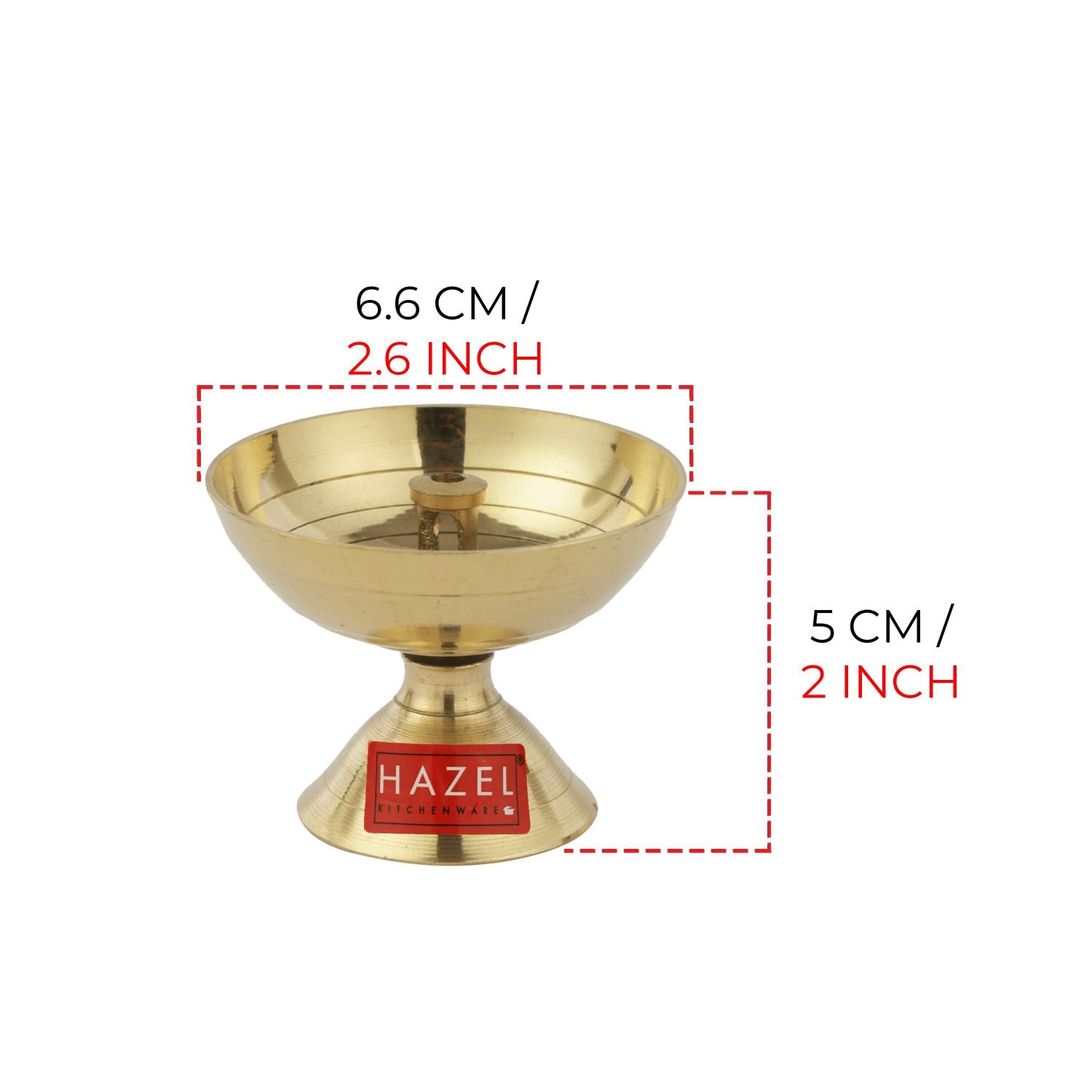 Payali Brass Diya Oil Lamp, Large, Golden