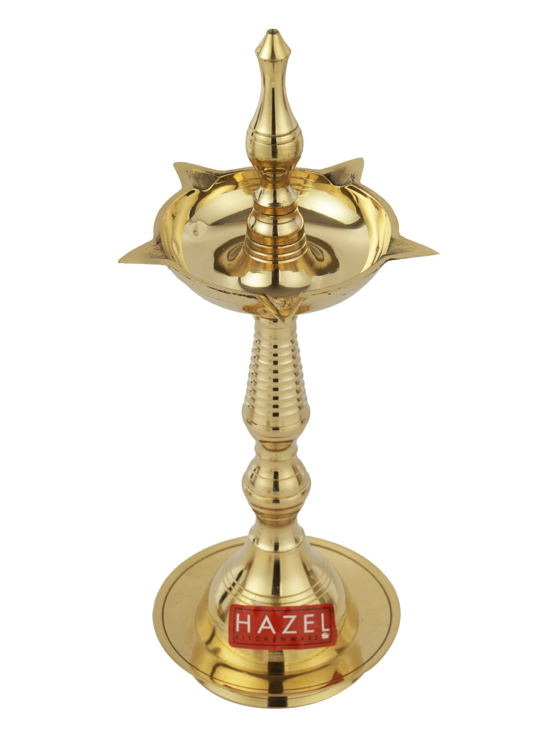 Brass Fancy Kerela Samay Diya Oil Diwali Puja Lamp, Golden