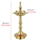 Brass Fancy Kerela Samay Diya Oil Diwali Puja Lamp, Golden