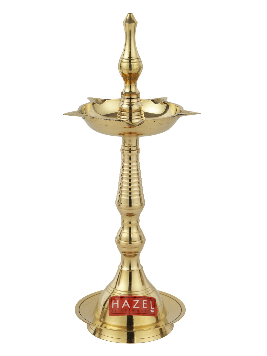 Brass Fancy Kerela Samay Diya Oil Diwali Puja Lamp, Golden