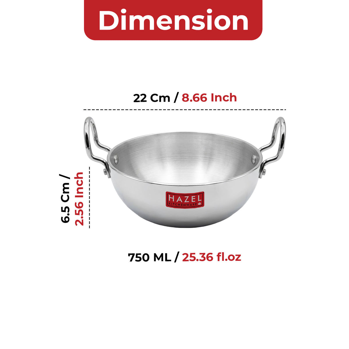 Aluminium Cooking Kadhai, Ideal for Frying, Saute & Daily Use