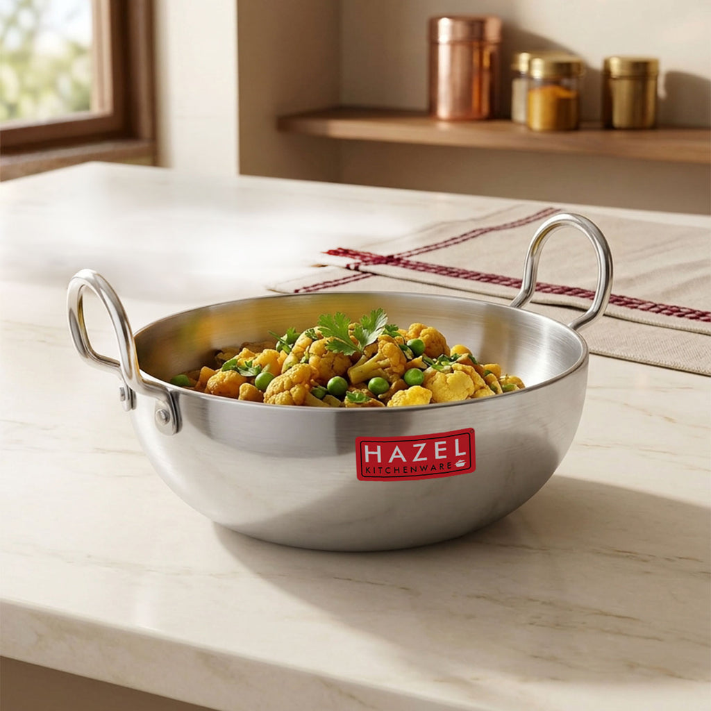 Aluminium Kadai with Handle, 1750 ML