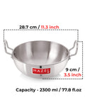 Aluminium Kadai with Handle, 2300 ML