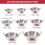 Aluminium Kadai with Handle, 2300 ML