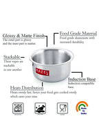 Aluminium Induction Base Flat Bottom Patila Tope Pot, 1400 ml, Silver