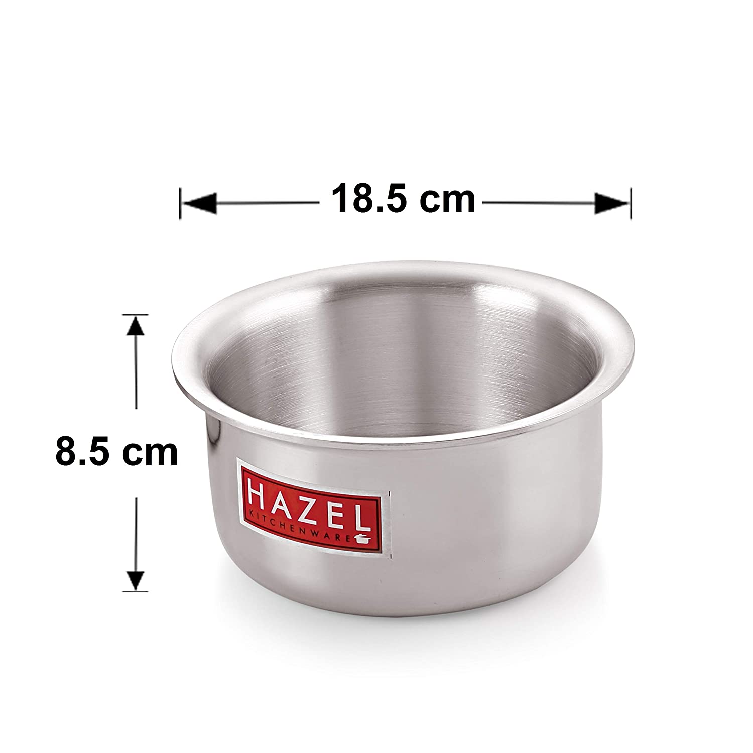 Aluminium Induction Base Flat Bottom Patila Tope Pot, 1400 ml, Silver
