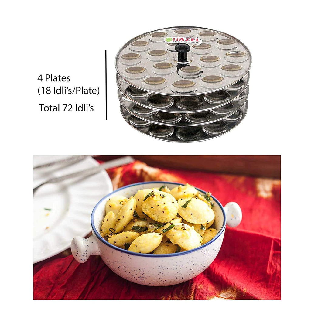 Mini Stainless Steel Idli Plate 4-Rack Plates, 18 Idlies per Plate