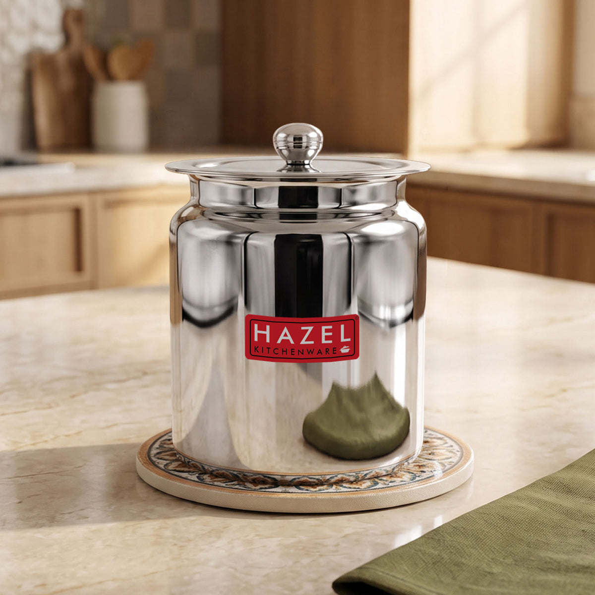Stainless Steel Oil Container With Lid, 1300 ml