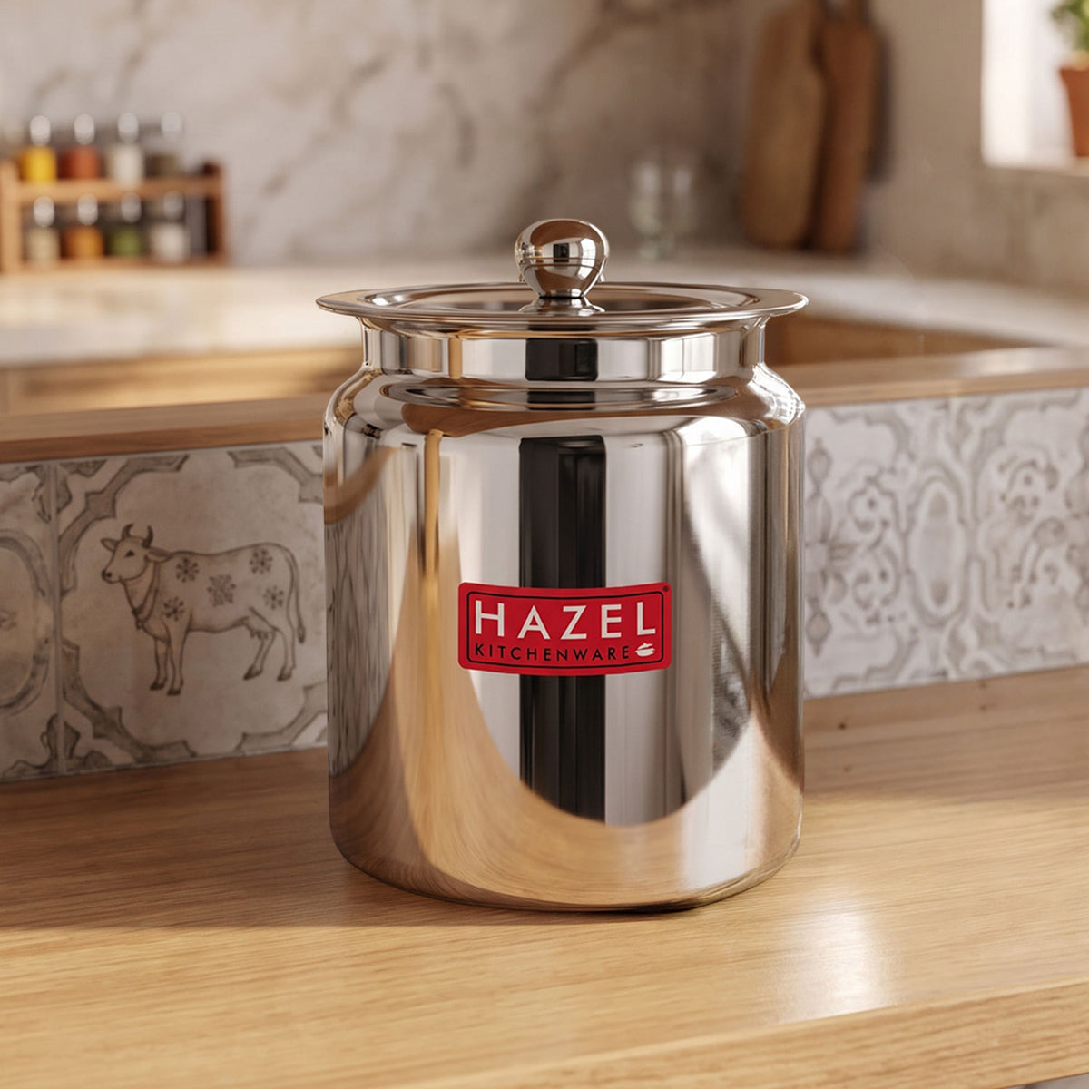 Stainless Steel Oil ghee Container with Lid, Kitchen Dispenser
