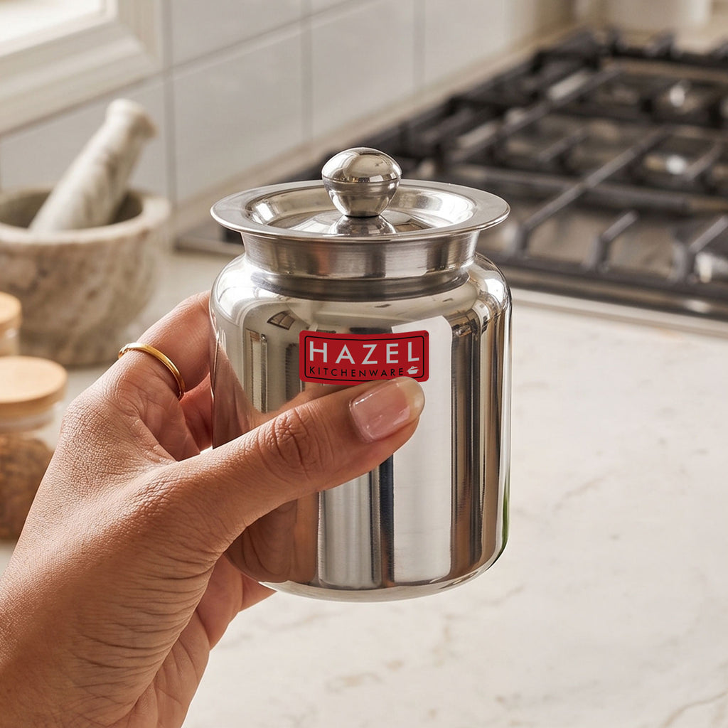 Stainless Steel Oil Container With Lid, 400ML
