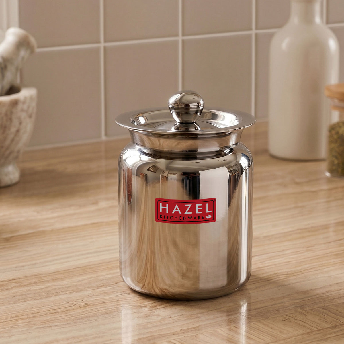 Stainless Steel Oil ghee Container with Lid, Kitchen Dispenser