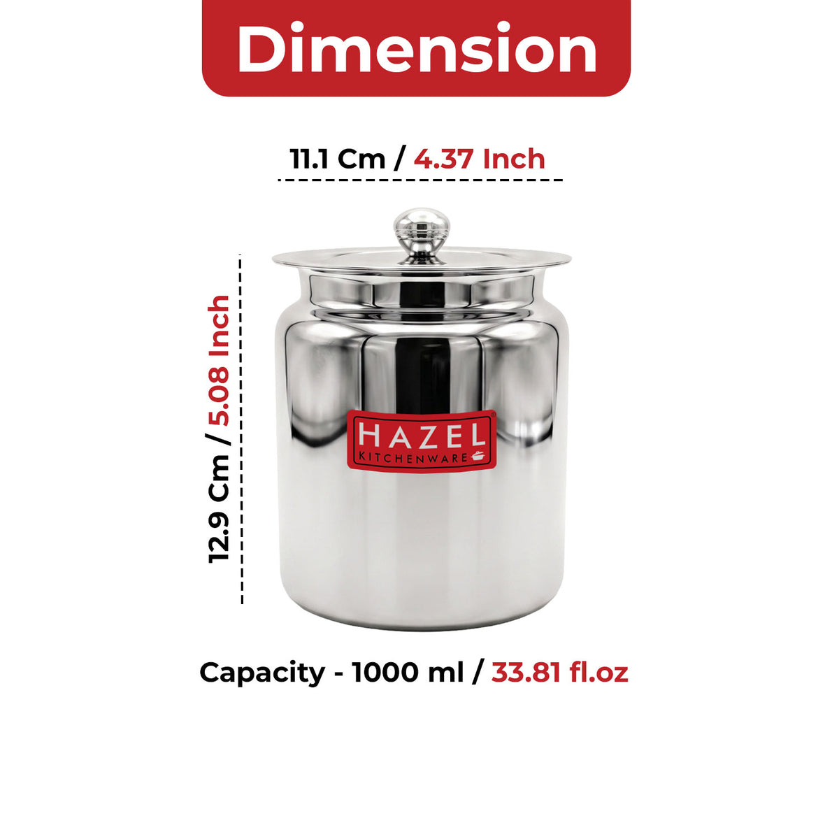 Stainless Steel Oil ghee Container with Lid, Kitchen Dispenser