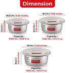 Aluminium Hammered Tope /Patila Set with Lid – (Set of 3, - 1 L,1.4 L ,1.8 L)
