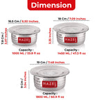Aluminium Hammered Patila (Tope) Set With Lid  -(Set of 5 - 1L, 1.4L, 1.8L, 2.2L, 2.75L)