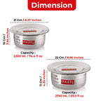 Aluminium Hammered Patila (Tope) Set With Lid  -(Set of 5 - 1L, 1.4L, 1.8L, 2.2L, 2.75L)