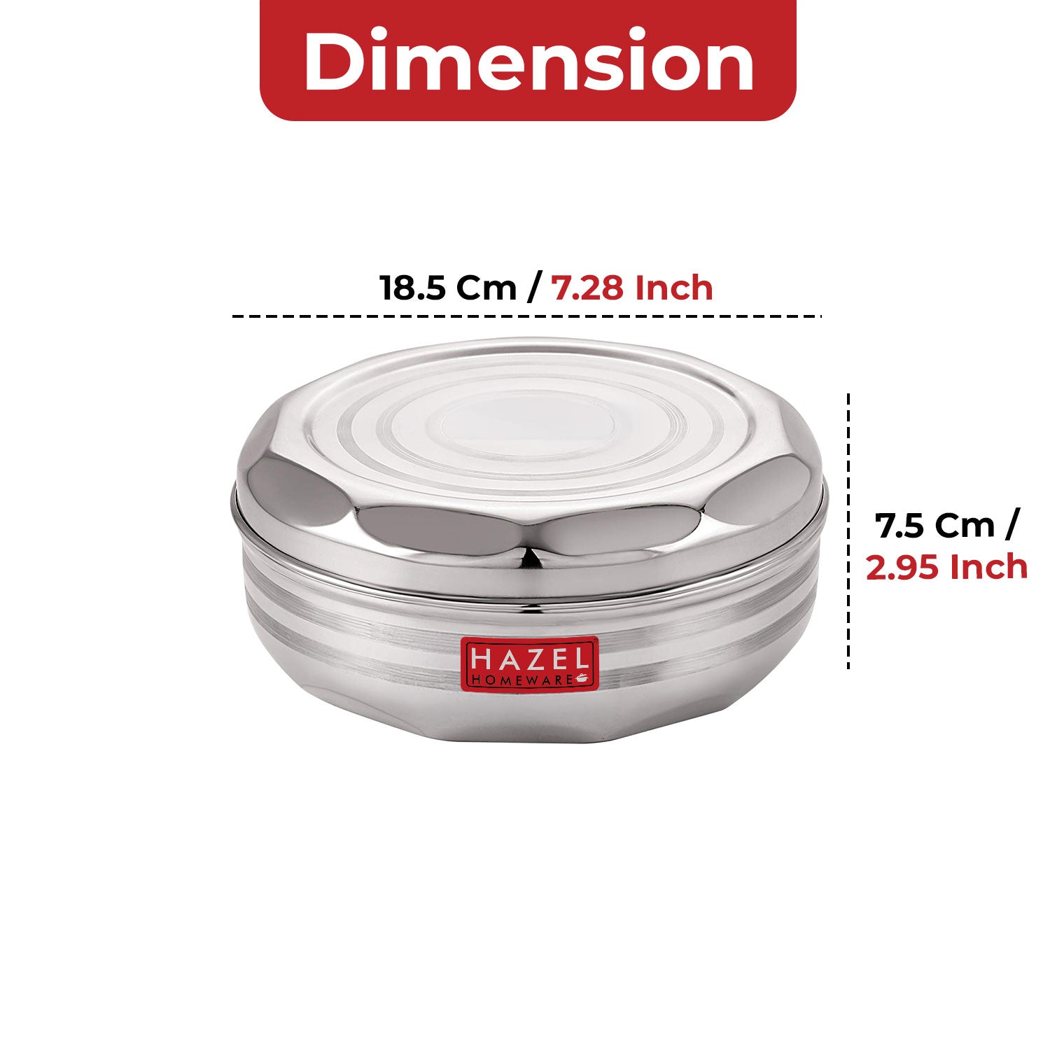 Stainless Steel Masala Dabba with Airtight Lid, 7 Containers and 1 Spoon