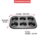 Non Stick Muffin Tray, 6 Cavity