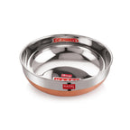 Heavy Gauge Stainless Steel Tasra with Copper Bottom, 1500 ml, Silver & Copper