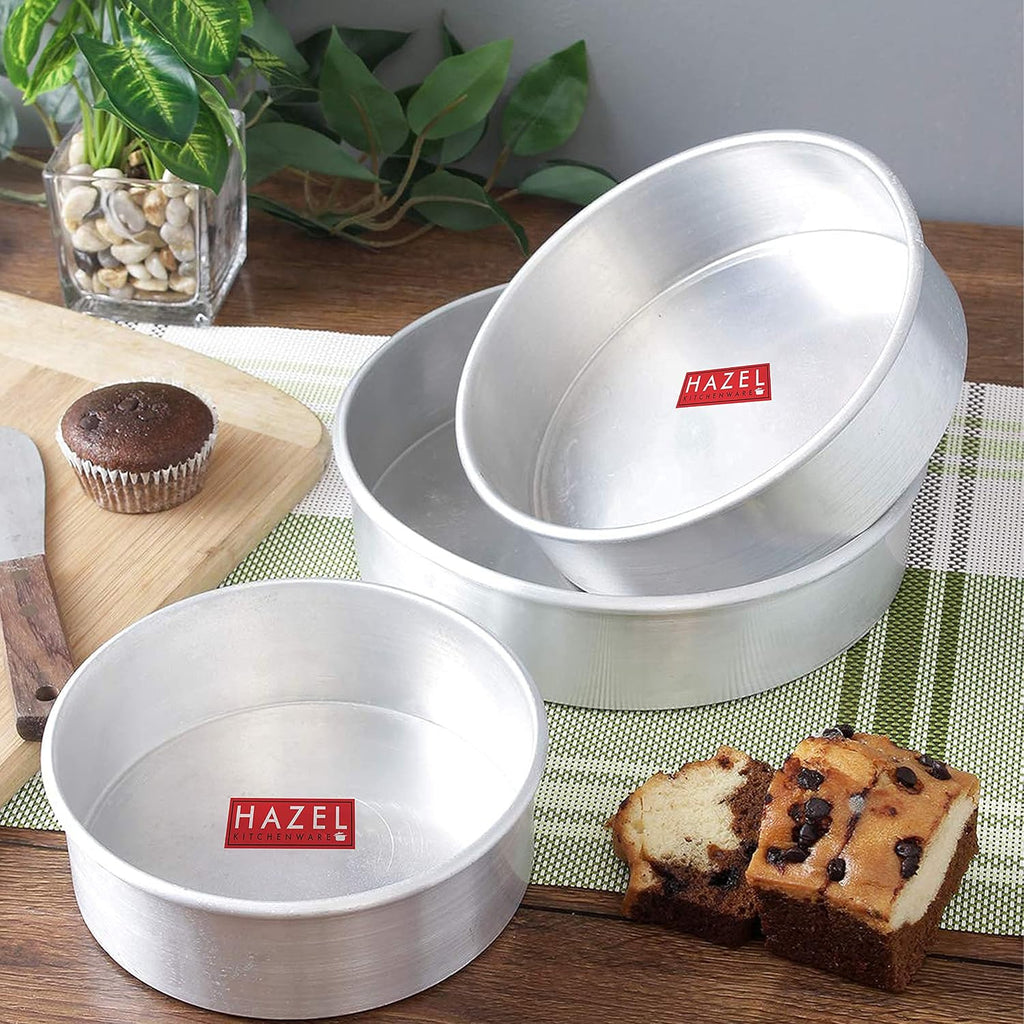 Aluminium Round Cake Mould, 6", 7" & 8", Set of 3