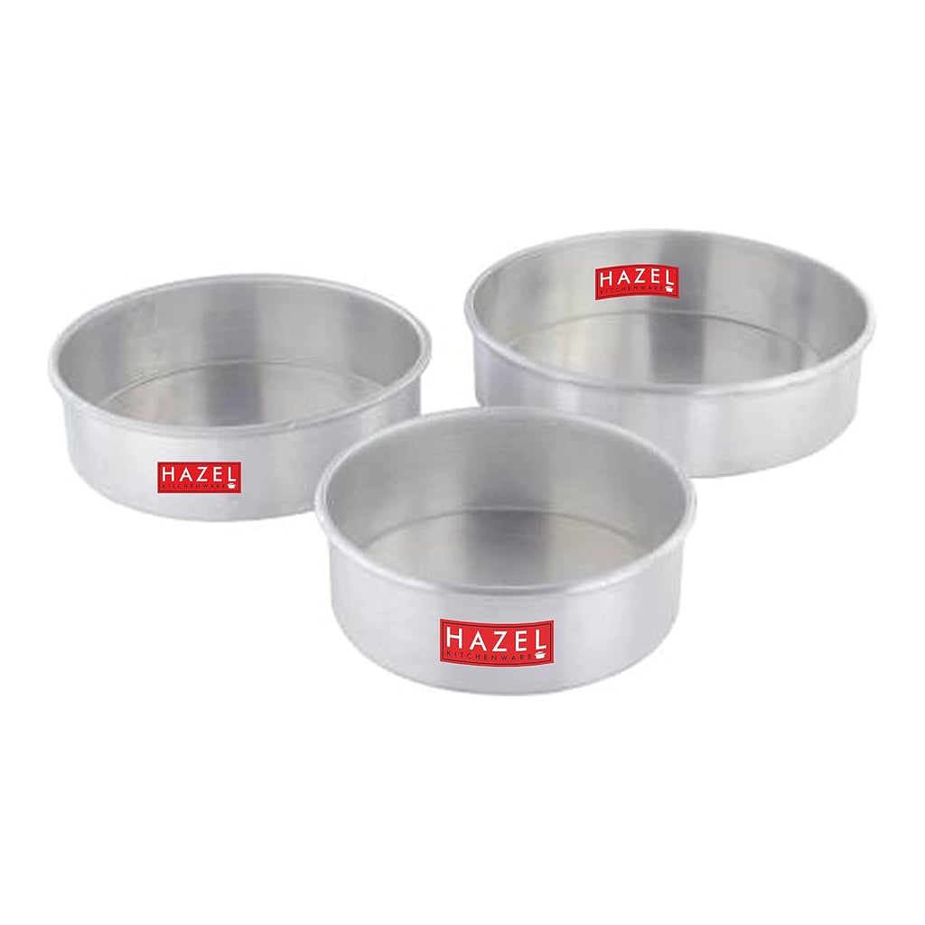 Aluminium Round Cake Mould, 6", 7" & 8", Set of 3