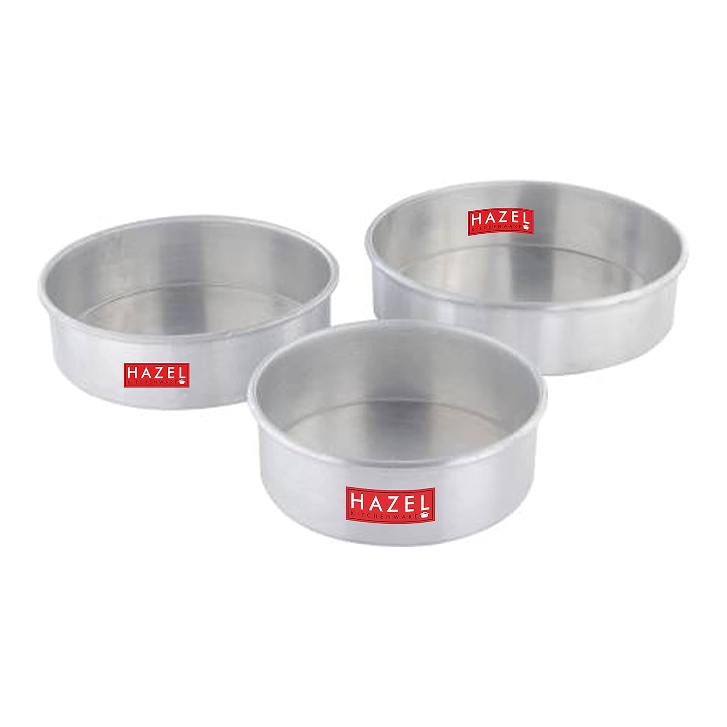 Aluminium Round Cake Mould, 6", 7" & 8", Set of 3